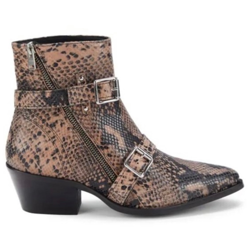 All Saints Printed brown leather boots size 8